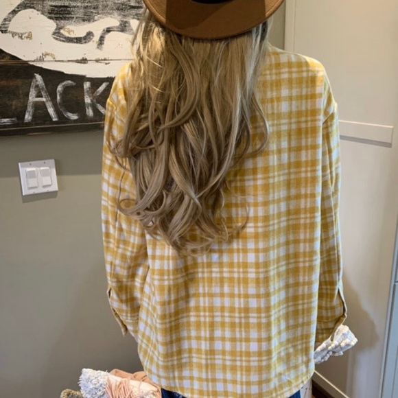 New Plaid Stripe Flannel Shirt Top Shacket Jacket - Picture 7 of 10